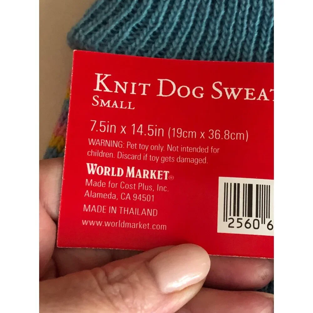 Rainbow Unicorn Dog Pet Apparel Knit Sweater Size Small